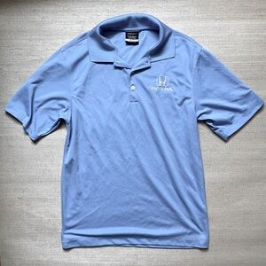 Nike Golf dry fit HONDA embroidered light blue collar shirt